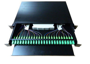 1U 19 material de acero en frío puerto del panel de remiendo de la fibra óptica de la pulgada 24