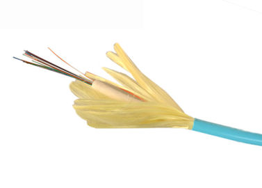OM3 cable de fribra óptica interior, 2 - 24 corazones protegieron firmemente el cable de la fibra