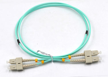 SC - cordón de remiendo de la fibra del duplex del SC, cable del remiendo de la fibra óptica de 10GB OM3 los 3MM