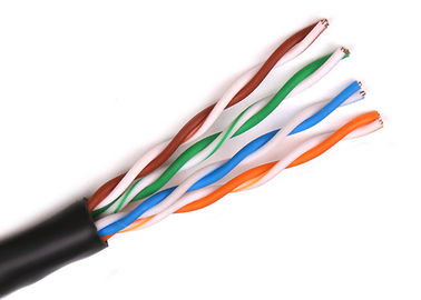 Cable negro del FTP Cat6A, conductores sin blindaje del cable 8 de la red del gato 6