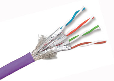 cable de cobre desnudo de la red del gato 7 de los 305M, cable al aire libre del gato 7 de la frecuencia 600Mhz